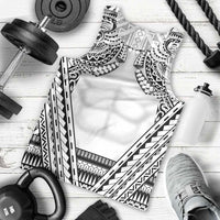Polynesian Tattoo Inspired Cosplay Costume Men Tank Top Tribal Warrior White LT05 - Polynesian Pride