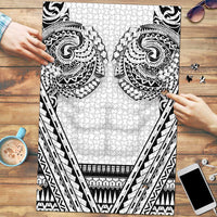 Polynesian Tattoo Inspired Cosplay Costume Puzzle Tribal Warrior White LT05 White - Polynesian Pride