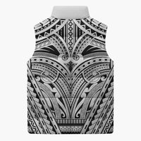 Polynesian Tattoo Inspired Cosplay Costume Sleeveless Puffer Jacket Tribal Warrior White LT05 - Polynesian Pride