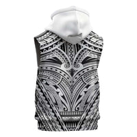 Polynesian Tattoo Inspired Cosplay Costume Sleeveless Zip Hoodie Tribal Warrior White LT05 - Polynesian Pride