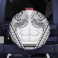 Polynesian Tattoo Inspired Cosplay Costume Spare Tire Cover Tribal Warrior White - Polynesian Pride