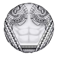 Polynesian Tattoo Inspired Cosplay Costume Spare Tire Cover Tribal Warrior White - Polynesian Pride