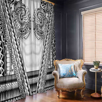 Polynesian Tattoo Inspired Cosplay Costume Window Curtain Tribal Warrior White - Polynesian Pride