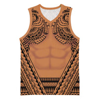 Polynesian Tattoo Inspired Cosplay Costume Basketball Jersey Tribal Warrior LT05 Unisex Brown - Polynesian Pride