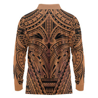 Polynesian Tattoo Inspired Cosplay Costume Long Sleeve Polo Shirt Tribal Warrior LT05 - Polynesian Pride