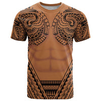 Polynesian Tattoo Inspired Cosplay Costume T Shirt Tribal Warrior LT05 Brown - Polynesian Pride