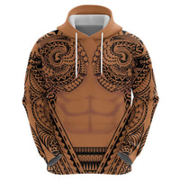 Polynesian Tattoo Inspired Cosplay Costume Zip Hoodie Tribal Warrior - Polynesian Pride