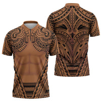 Polynesian Tattoo Inspired Cosplay Costume Zipper Polo Shirt Tribal Warrior LT05 - Polynesian Pride