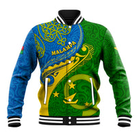Malampa Day Baseball Jacket Sand Drawing Vanuatuan Pattern LT05 Unisex Green - Polynesian Pride