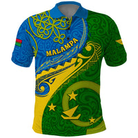Personalized Malampa Day Polo Shirt Sand Drawing Vanuatuan Pattern LT05 Green - Polynesian Pride