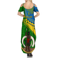 Personalized Malampa Day Summer Maxi Dress Sand Drawing Vanuatuan Pattern LT05 - Polynesian Pride