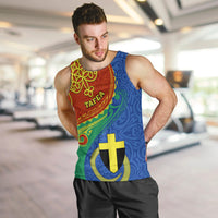 Tafea Day Men Tank Top Sand Drawing Vanuatuan Pattern LT05 - Polynesian Pride