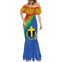 Tafea Day Mermaid Dress Sand Drawing Vanuatuan Pattern LT05 - Polynesian Pride