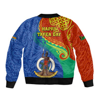 Tafea Day Sleeve Zip Bomber Jacket Sand Drawing Vanuatuan Pattern LT05 - Polynesian Pride