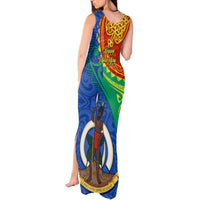 Tafea Day Tank Maxi Dress Sand Drawing Vanuatuan Pattern LT05 - Polynesian Pride