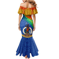 Personalized Tafea Day Mermaid Dress Sand Drawing Vanuatuan Pattern LT05 - Polynesian Pride