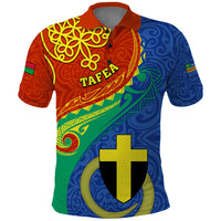 Personalized Tafea Day Polo Shirt Sand Drawing Vanuatuan Pattern LT05 Blue - Polynesian Pride
