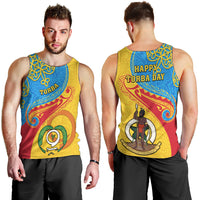 Torba Day Men Tank Top Sand Drawing Vanuatuan Pattern LT05 - Polynesian Pride