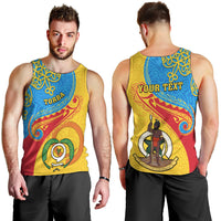 Personalized Torba Day Men Tank Top Sand Drawing Vanuatuan Pattern LT05 - Polynesian Pride