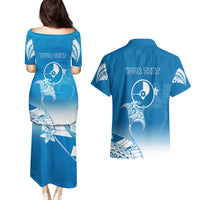 Personalised FSM Yap Constitution Day Couples Matching Puletasi Dress and Hawaiian Shirt Polynesian Batoids LT05 - Polynesian Pride