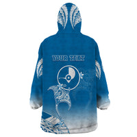 Personalised FSM Yap Constitution Day Wearable Blanket Hoodie Polynesian Batoids LT05 - Polynesian Pride