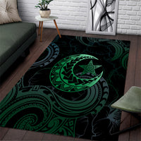 Polynesia Area Rug With Islam Crescent And Star LT05 Green - Polynesian Pride