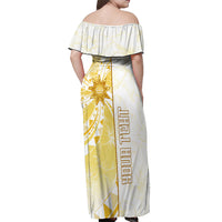 Personalised Polynesia Off Shoulder Maxi Dress Bahai Faith Symbol LT05 - Polynesian Pride
