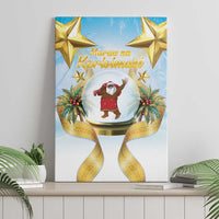 Fiji Christmas Canvas Wall Art Snow Globe With Fijian Santa LT05