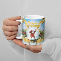 Fiji Christmas Ceramic Mug Snow Globe With Fijian Santa LT05