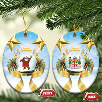 Fiji Christmas Ceramic Ornament Snow Globe With Fijian Santa - Polynesian Pride