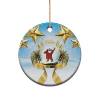 Fiji Christmas Ceramic Ornament Snow Globe With Fijian Santa - Polynesian Pride