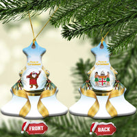 Fiji Christmas Ceramic Ornament Snow Globe With Fijian Santa - Polynesian Pride