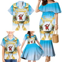 Fiji Christmas Family Matching Mermaid Dress and Hawaiian Shirt Snow Globe With Fijian Santa LT05
