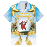 Fiji Christmas Family Matching Off Shoulder Maxi Dress and Hawaiian Shirt Snow Globe With Fijian Santa LT05