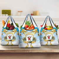 Fiji Christmas Grocery Bag Snow Globe With Fijian Santa LT05 3-pack One Size Blue - Polynesian Pride