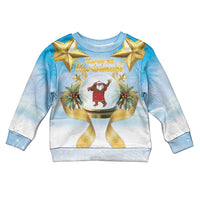 Fiji Christmas Kid Ugly Christmas Sweater Snow Globe With Fijian Santa - Polynesian Pride