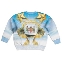 Fiji Christmas Kid Ugly Christmas Sweater Snow Globe With Fijian Santa - Polynesian Pride