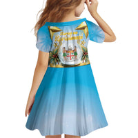 Fiji Christmas Kid Short Sleeve Dress Snow Globe With Fijian Santa LT05