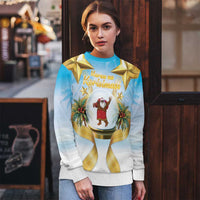 Fiji Christmas Ugly Christmas Sweater Snow Globe With Fijian Santa LT05 - Polynesian Pride