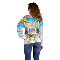 Fiji Christmas Off Shoulder Sweater Snow Globe With Fijian Santa LT05