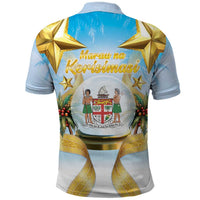 Fiji Christmas Polo Shirt Snow Globe With Fijian Santa LT05
