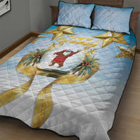 Fiji Christmas Quilt Bed Set Snow Globe With Fijian Santa LT05