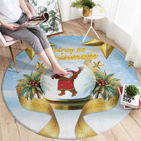 Fiji Christmas Round Carpet Snow Globe With Fijian Santa LT05