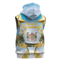 Fiji Christmas Sleeveless Zip Hoodie Snow Globe With Fijian Santa LT05 - Polynesian Pride