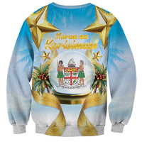 Fiji Christmas Sweatshirt Snow Globe With Fijian Santa LT05