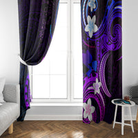 Hawaii Humuhumu Reef Triggerfish Window Curtain Violet With Plumeria LT05 - Polynesian Pride