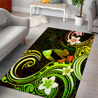 Hawaii Humuhumu Reef Triggerfish Area Rug Reggae With Plumeria LT05 - Polynesian Pride