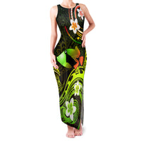 Personalised Hawaii Humuhumu Reef Triggerfish Family Matching Tank Maxi Dress and Hawaiian Shirt Reggae With Plumeria LT05 Mom's Dress Reggae - Polynesian Pride