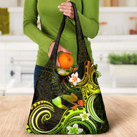 Hawaii Humuhumu Reef Triggerfish Grocery Bag Reggae With Plumeria