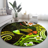 Hawaii Humuhumu Reef Triggerfish Round Carpet Reggae With Plumeria LT05 - Polynesian Pride